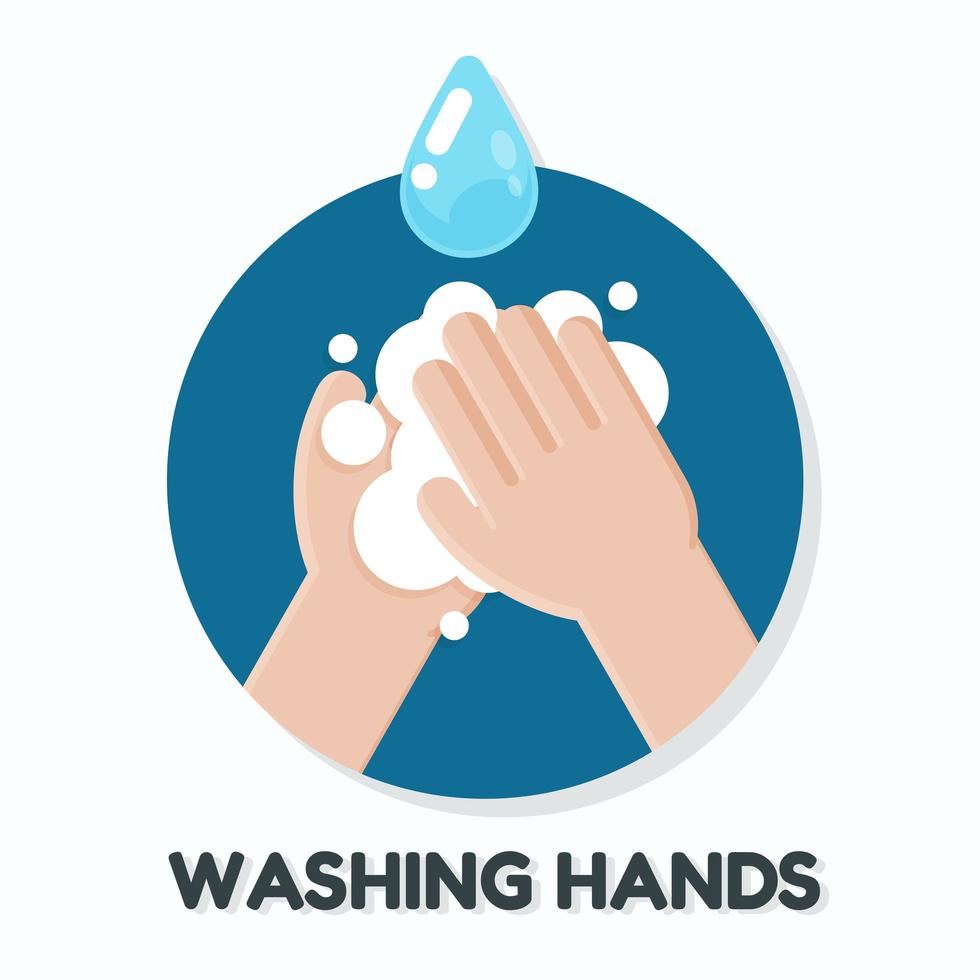 Plakat zum Händewaschen mit Seife vektor