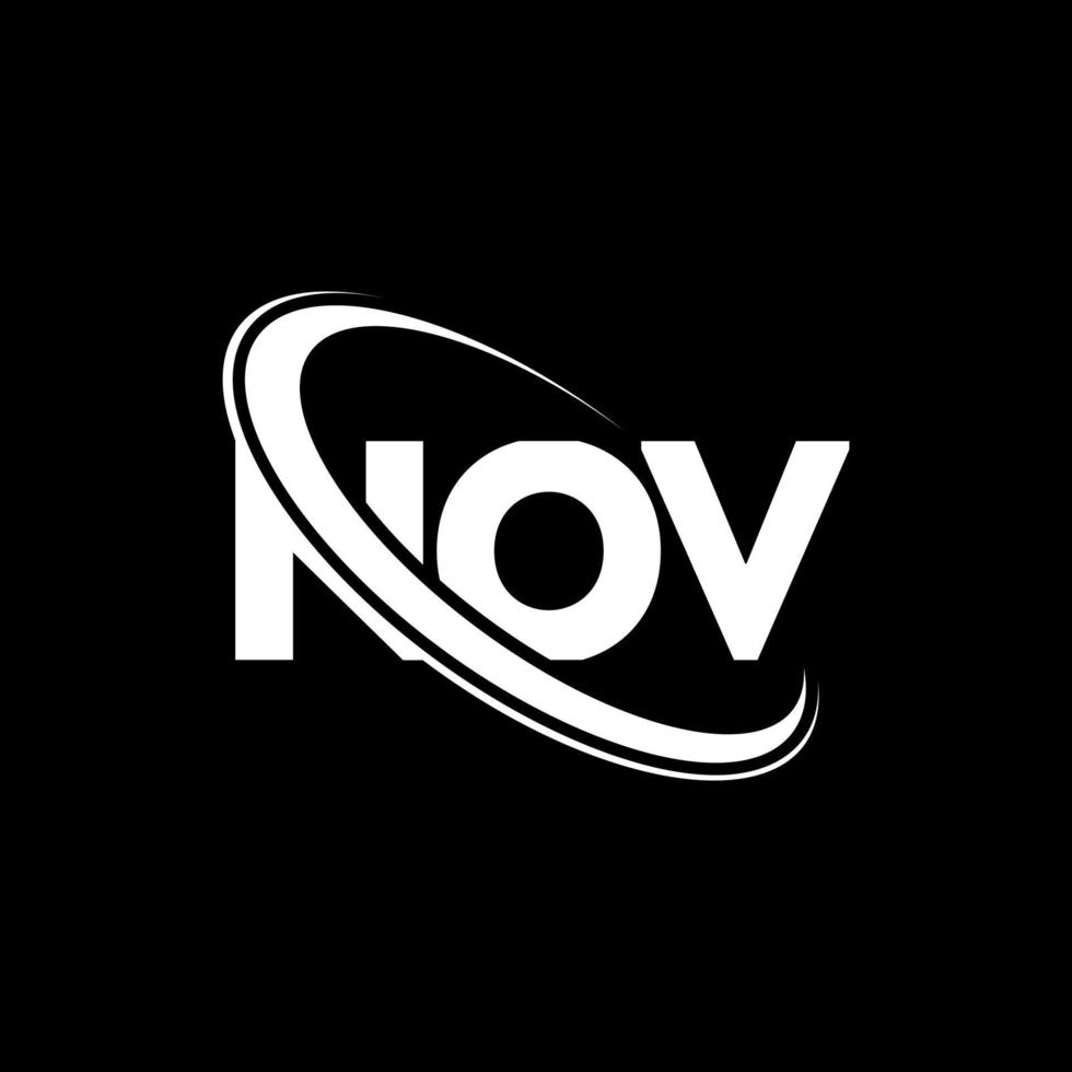 Nov-Logo. Nov Brief. Nov Brief Logo-Design. Initialen Nov-Logo verbunden mit Kreis und Monogramm-Logo in Großbuchstaben. nov typografie für technologie-, geschäfts- und immobilienmarke. vektor