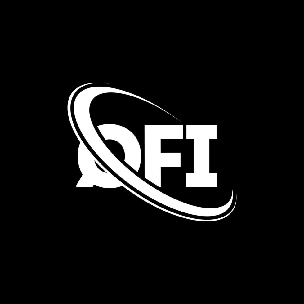 qfi-Logo. qfi-Brief. qfi-Buchstaben-Logo-Design. Initialen qfi-Logo verbunden mit Kreis und Monogramm-Logo in Großbuchstaben. qfi-typografie für technologie-, geschäfts- und immobilienmarke. vektor