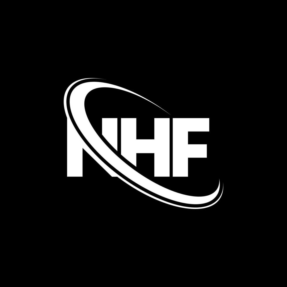 nhf logotyp. nhf brev. nhf brev logotyp design. initialer nhf logotyp länkad med cirkel och versaler monogram logotyp. nhf typografi för teknik, företag och fastighetsmärke. vektor