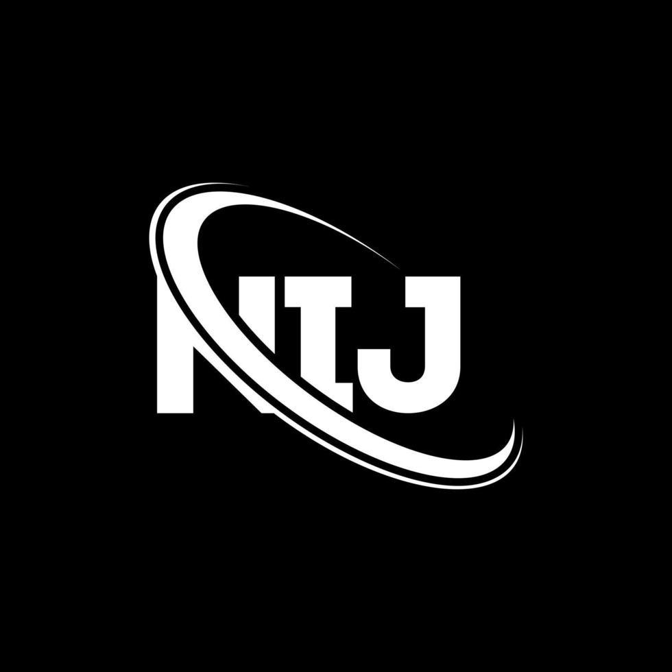 nij logotyp. nij brev. nij brev logotyp design. initialer nij logotyp länkad med cirkel och versaler monogram logotyp. nij typografi för teknik, affärs- och fastighetsmärke. vektor