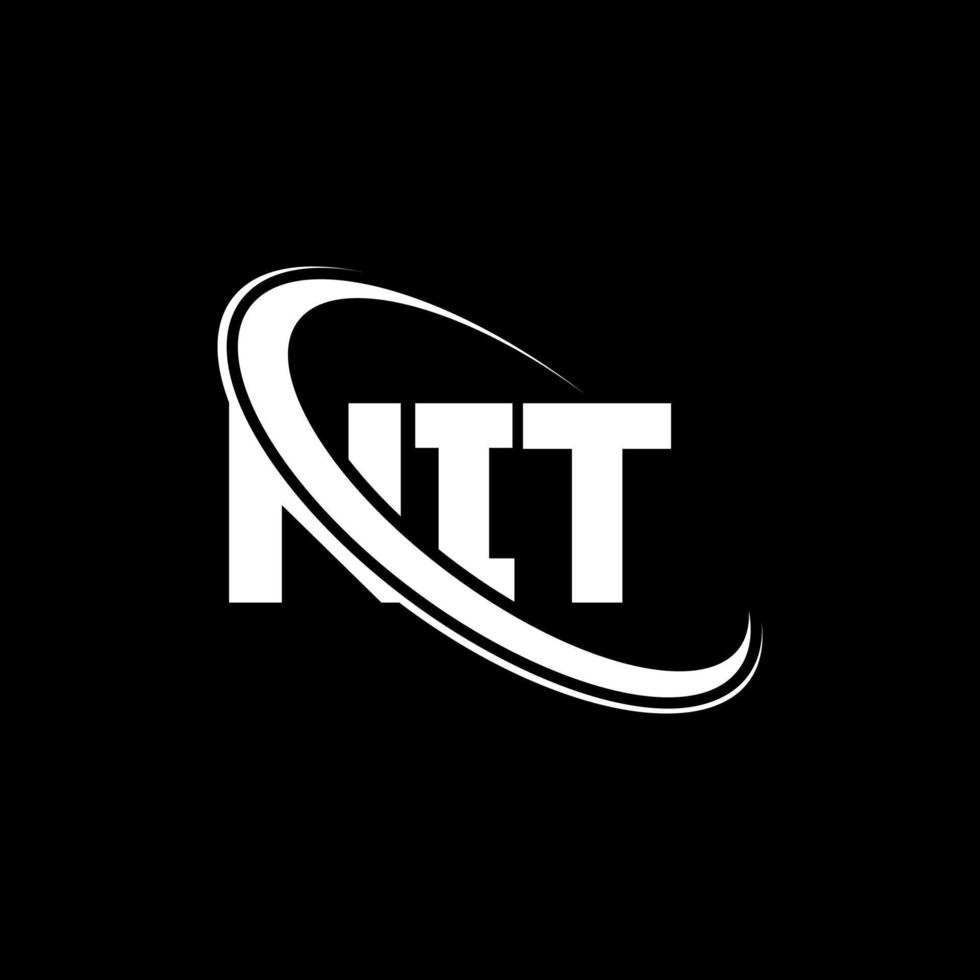 nit-Logo. Nit-Brief. Logo-Design mit Nit-Buchstaben. Initialen-Nit-Logo, verbunden mit Kreis und Monogramm-Logo in Großbuchstaben. nit-typografie für technologie-, geschäfts- und immobilienmarke. vektor