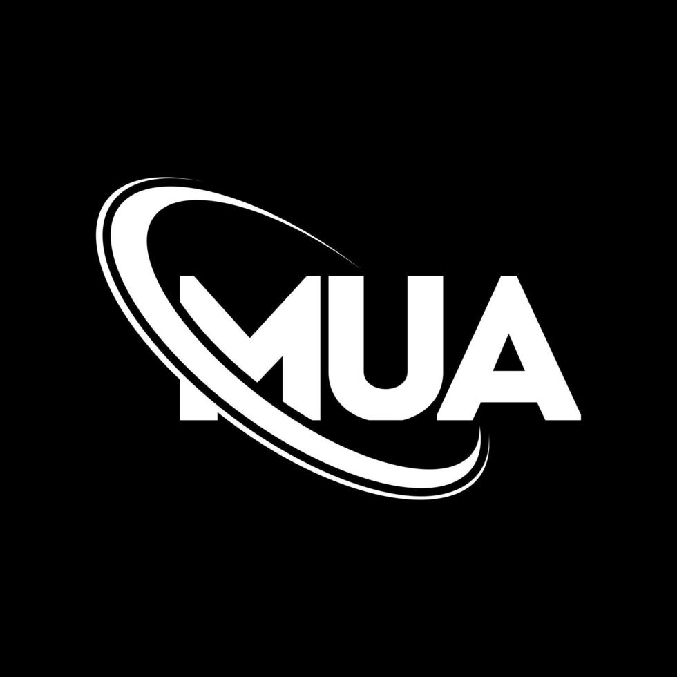 mua logotyp. mua brev. mua letter logotyp design. initialer mua logotyp länkad med cirkel och versaler monogram logotyp. mua typografi för teknik, företag och fastighetsmärke. vektor