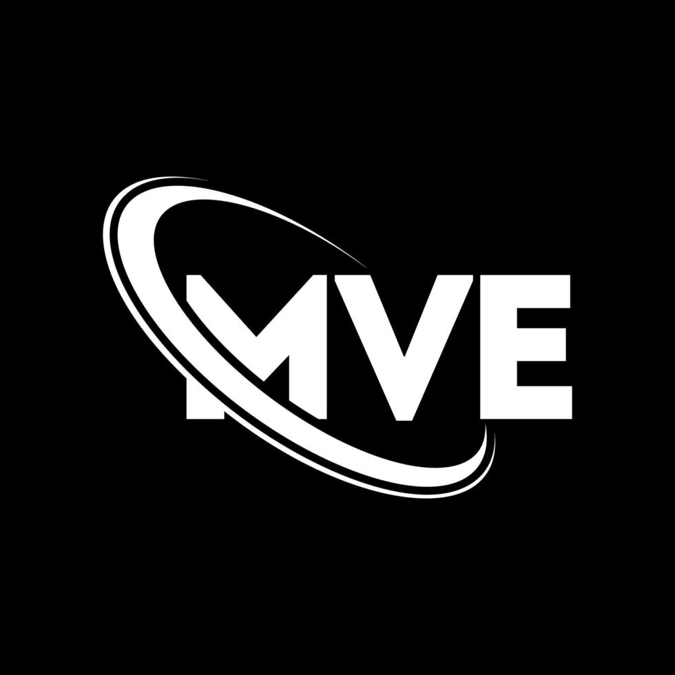 mve-Logo. mve Brief. mve-Brief-Logo-Design. mve-Logo mit Initialen, verbunden mit einem Kreis und einem Monogramm-Logo in Großbuchstaben. mve Typografie für Technologie-, Business- und Immobilienmarke. vektor