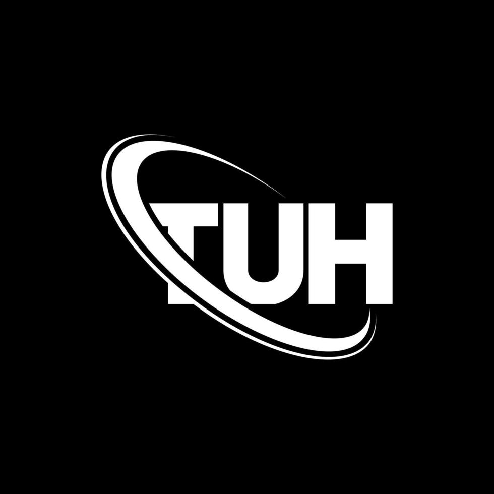 tuh logotyp. tuh brev. tuh bokstavs logotyp design. initialer tuh logotyp länkad med cirkel och versaler monogram logotyp. tuh typografi för teknik, affärs- och fastighetsmärke. vektor