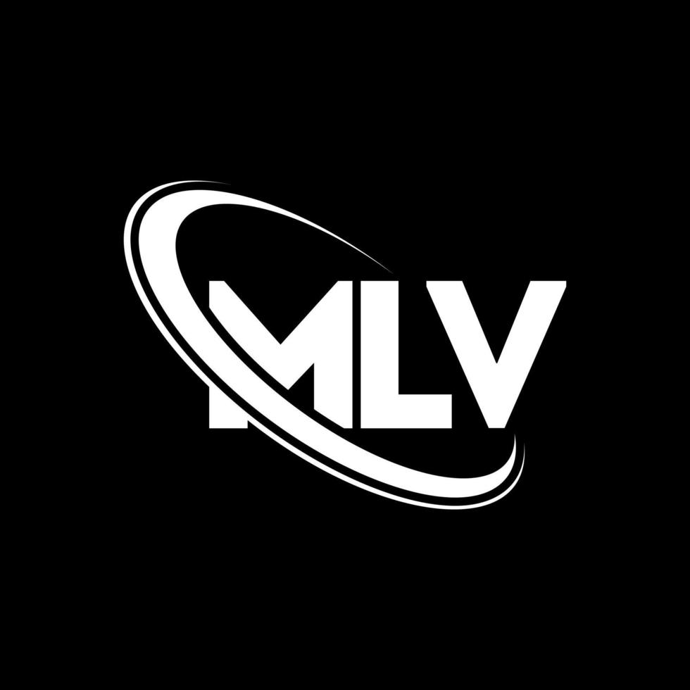 mlv-Logo. mlv brief. MLV-Brief-Logo-Design. MLV-Logo mit Initialen, verbunden mit Kreis und Monogramm-Logo in Großbuchstaben. mlv-typografie für technologie-, geschäfts- und immobilienmarke. vektor