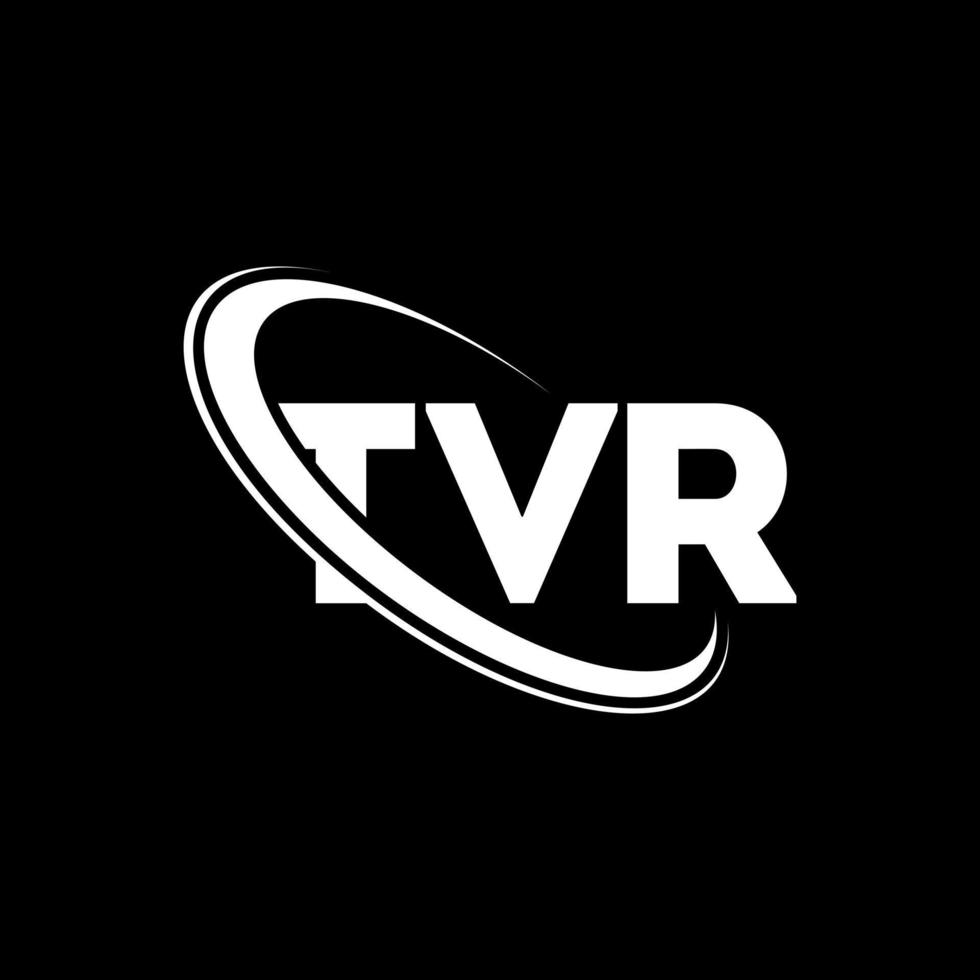 tvr-Logo. tvr brief. tvr-Buchstaben-Logo-Design. Initialen tvr-Logo verbunden mit Kreis und Monogramm-Logo in Großbuchstaben. tvr-typografie für technologie-, geschäfts- und immobilienmarke. vektor