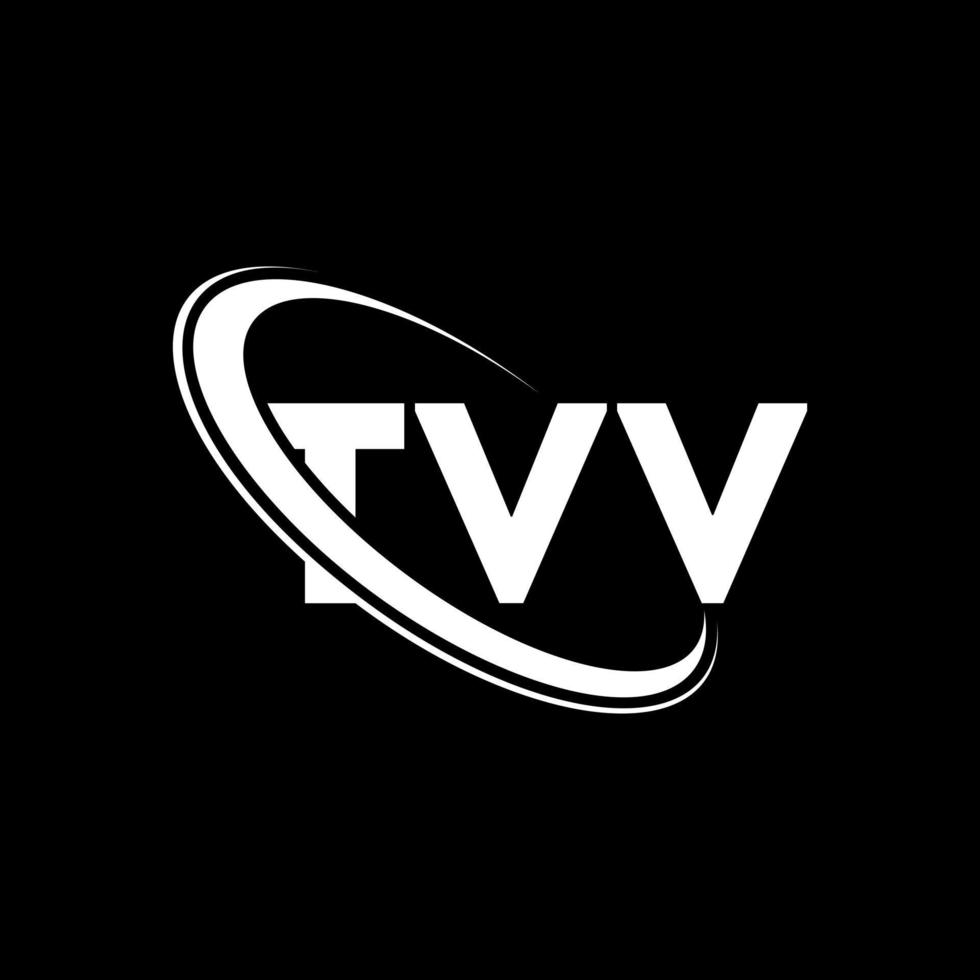 tvv logotyp. tvv brev. tvv brev logotyp design. initialer tvv logotyp länkad med cirkel och versaler monogram logotyp. tvv typografi för teknik, företag och fastighetsmärke. vektor