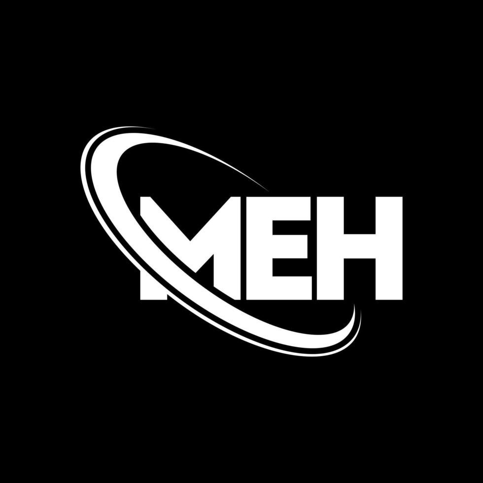 meh logotyp. meh brev. meh bokstavslogotypdesign. initialer meh logotyp länkad med cirkel och versaler monogram logotyp. meh typografi för teknik, affärs- och fastighetsmärke. vektor