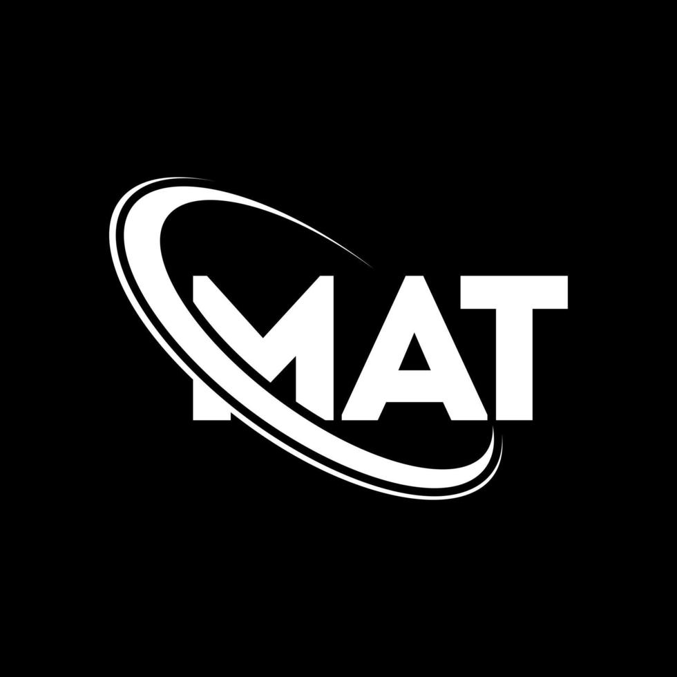 Mattes Logo. Matter Brief. Logo-Design mit mattem Buchstaben. Initialen-Mattenlogo verbunden mit Kreis und Monogramm-Logo in Großbuchstaben. Mattentypografie für Technologie-, Geschäfts- und Immobilienmarken. vektor