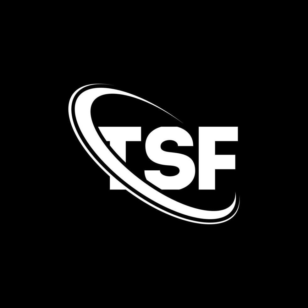 tsf logotyp. tsf brev. tsf brev logotyp design. initialer tsf logotyp länkad med cirkel och versaler monogram logotyp. tsf typografi för teknik, företag och fastighetsmärke. vektor