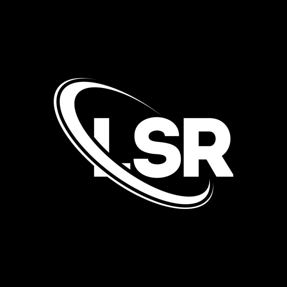 lsr logotyp. lsr brev. lsr-bokstavslogotypdesign. initialer lsr logotyp länkad med cirkel och versaler monogram logotyp. lsr-typografi för teknik-, affärs- och fastighetsmärke. vektor