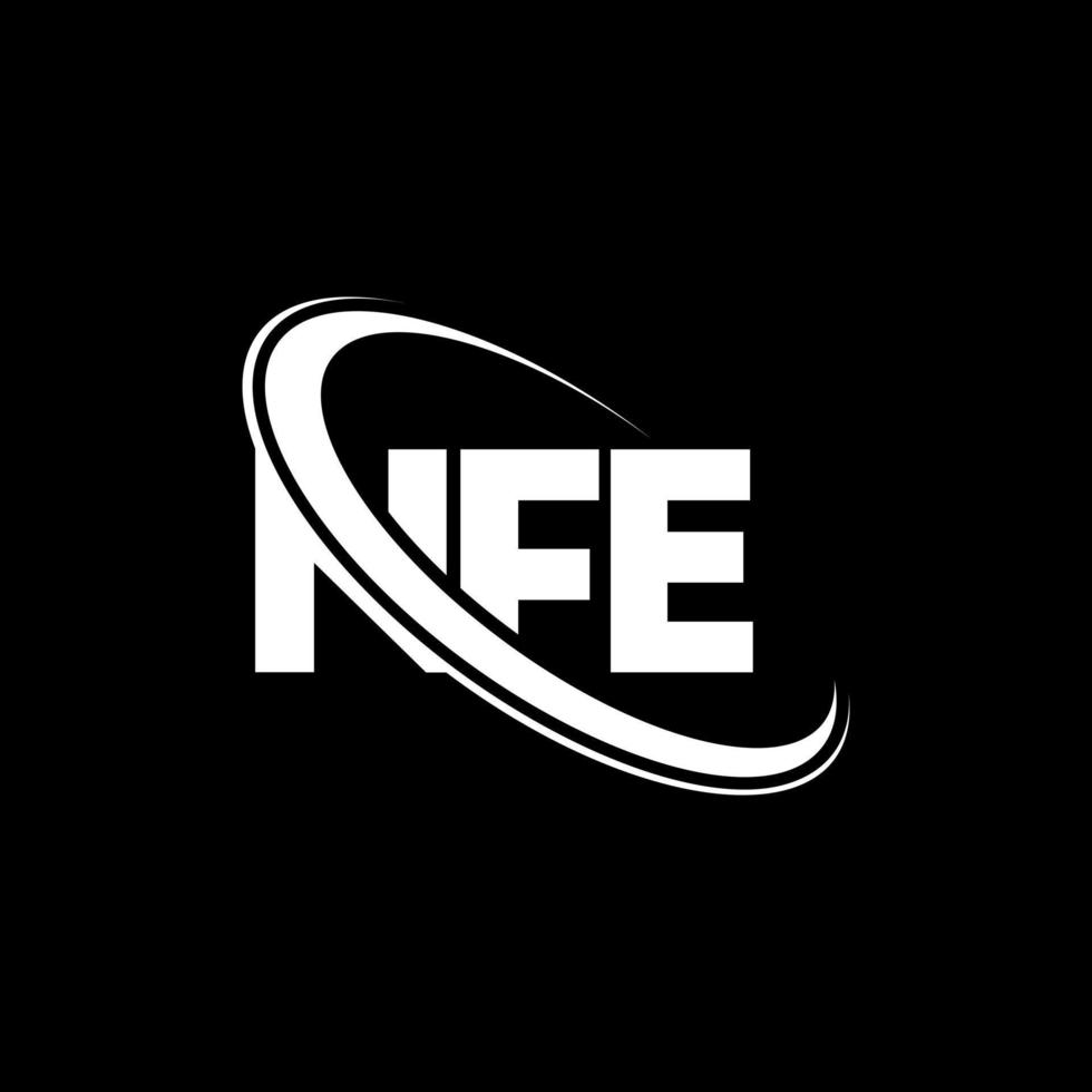 nfe-Logo. nfe-Brief. nfe-Brief-Logo-Design. Initialen nfe-Logo verbunden mit Kreis und Monogramm-Logo in Großbuchstaben. nfe-typografie für technologie-, geschäfts- und immobilienmarke. vektor