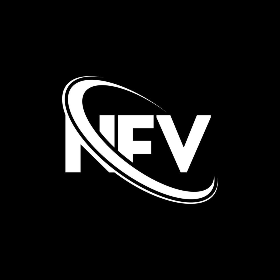 nfv logotyp. nfv brev. nfv bokstavslogotypdesign. initialer nfv logotyp länkad med cirkel och versaler monogram logotyp. nfv typografi för teknik, företag och fastighetsmärke. vektor