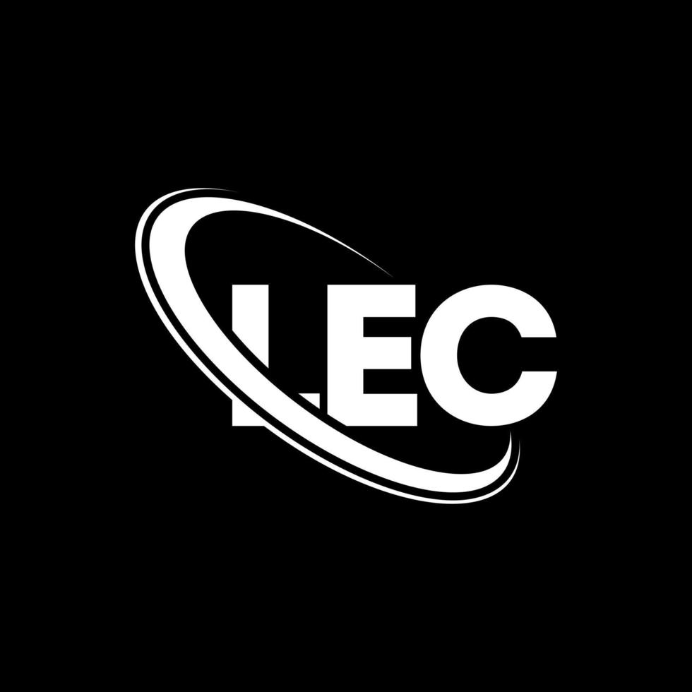 lec logotyp. lec brev. lec brev logotyp design. initialer lec logotyp länkad med cirkel och versaler monogram logotyp. lec typografi för teknik, affärs- och fastighetsvarumärke. vektor