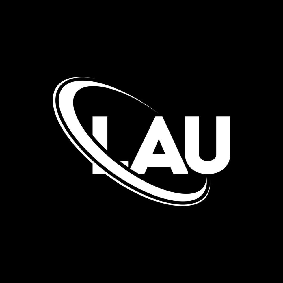 Lau-Logo. lau Brief. lau-Buchstaben-Logo-Design. Initialen Lau-Logo verbunden mit Kreis und Monogramm-Logo in Großbuchstaben. lau typografie für technologie-, geschäfts- und immobilienmarke. vektor