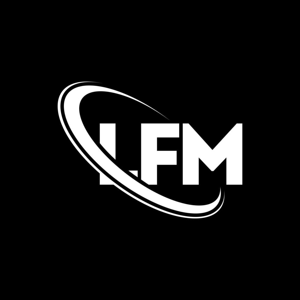 lfm logotyp. lfm brev. lfm brev logotyp design. initialer lfm logotyp länkad med cirkel och versaler monogram logotyp. lfm typografi för teknik, företag och fastighetsmärke. vektor