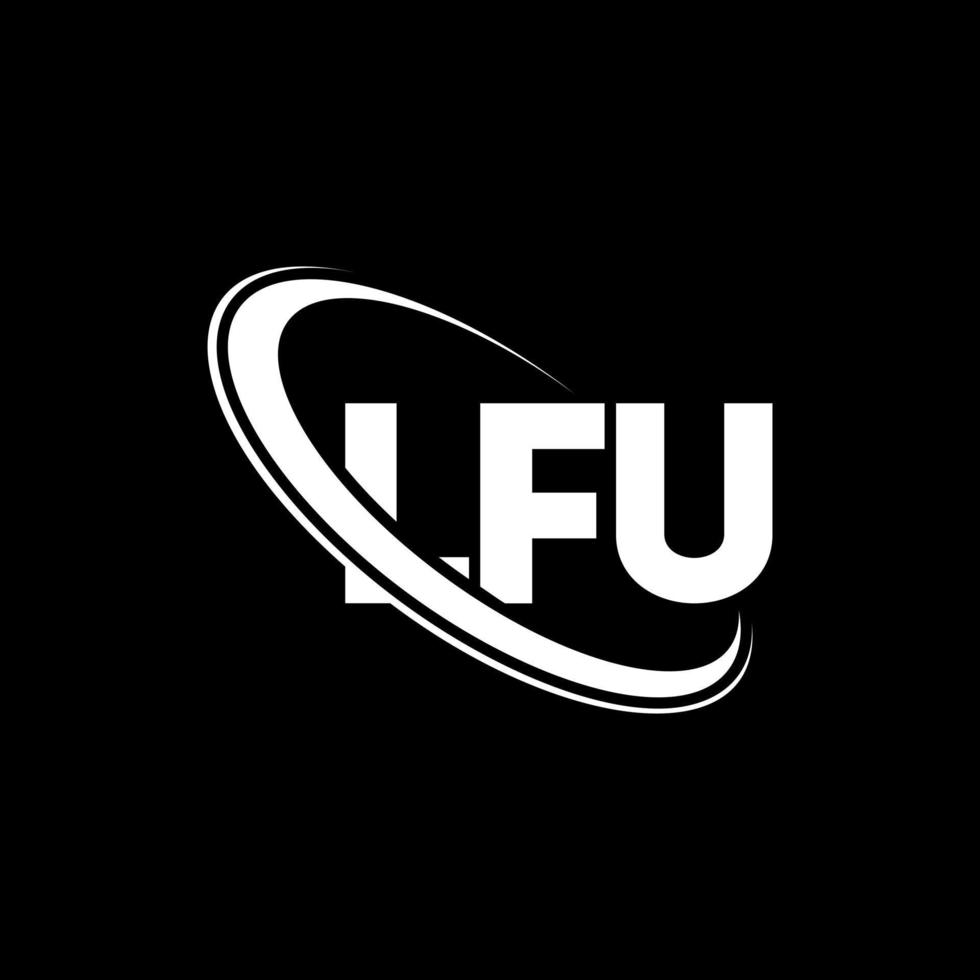 lfu logotyp. lfu brev. lfu bokstavslogotypdesign. initialer lfu logotyp länkad med cirkel och versaler monogram logotyp. lfu typografi för teknik, företag och fastighetsmärke. vektor