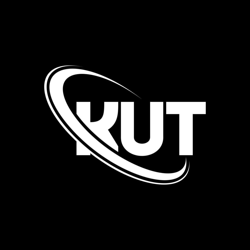 Kut-Logo. kut Brief. Kut-Brief-Logo-Design. Initialen Kut-Logo, verbunden mit Kreis und Monogramm-Logo in Großbuchstaben. kut-typografie für technologie-, geschäfts- und immobilienmarke. vektor