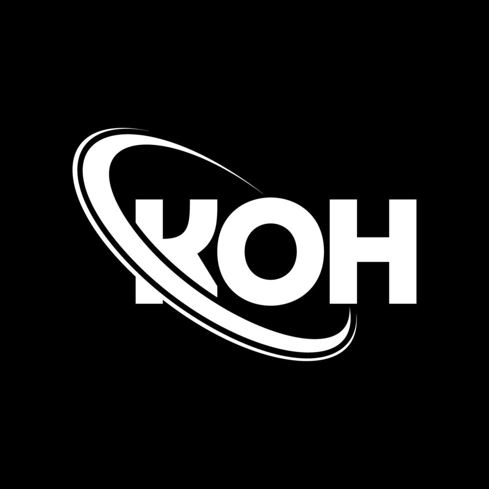 Koh-Logo. Koh Brief. Koh-Brief-Logo-Design. Initialen-Koh-Logo, verbunden mit Kreis und Monogramm-Logo in Großbuchstaben. koh-typografie für technologie-, geschäfts- und immobilienmarke. vektor