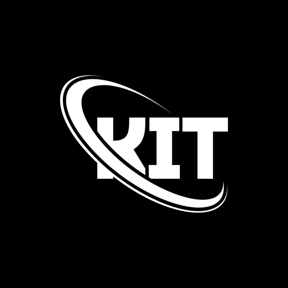 Kit-Logo. Kit-Brief. Kit-Brief-Logo-Design. Initialen-Kit-Logo, verbunden mit einem Kreis und einem Monogramm-Logo in Großbuchstaben. Kit-Typografie für Technologie-, Geschäfts- und Immobilienmarken. vektor