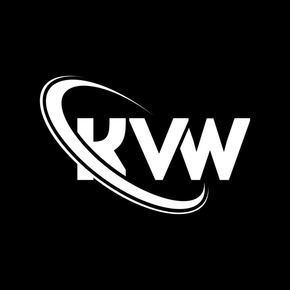 kvw-Logo. kvw brief. Kvw-Brief-Logo-Design. Initialen kvw-Logo verbunden mit Kreis und Monogramm-Logo in Großbuchstaben. kvw typografie für technik-, business- und immobilienmarke. vektor