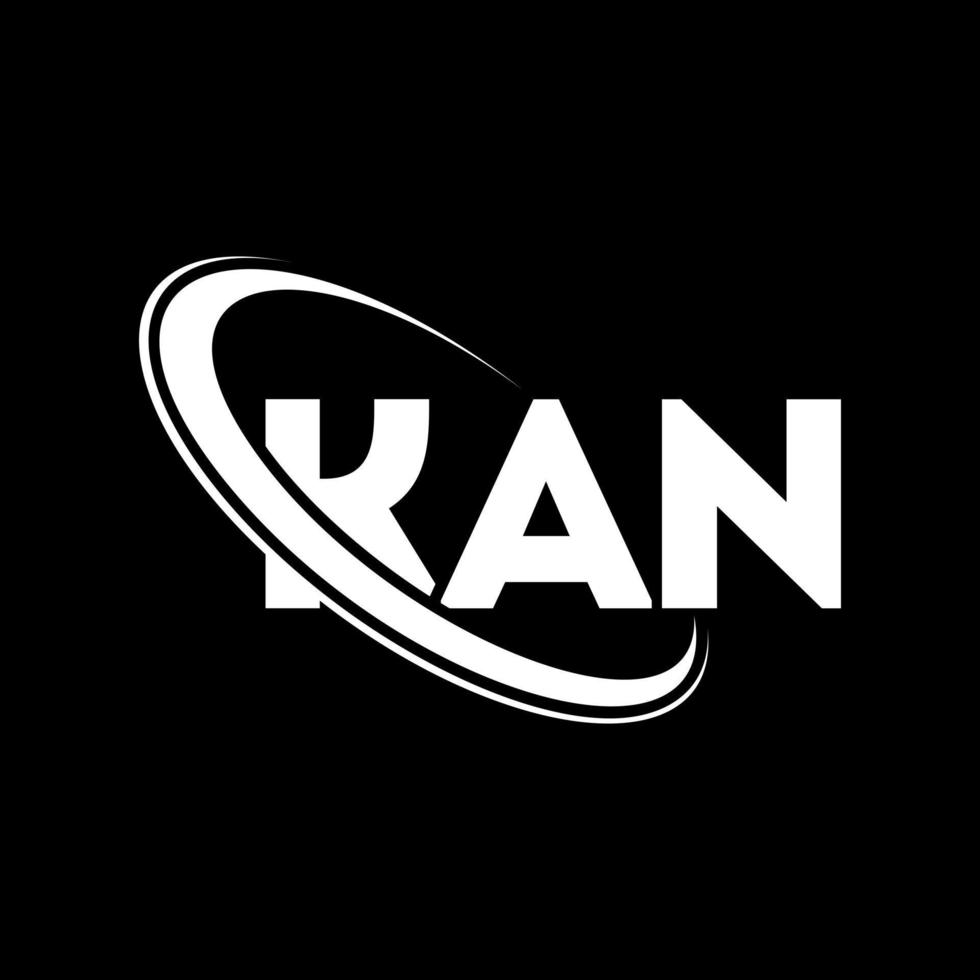 Kan-Logo. kan-Brief. kan-Buchstaben-Logo-Design. Initialen-Kan-Logo, verbunden mit Kreis und Monogramm-Logo in Großbuchstaben. kan-typografie für technologie-, geschäfts- und immobilienmarke. vektor