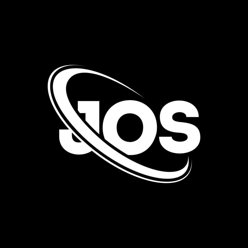 Jos-Logo. Jo Brief. Logo-Design mit Jos-Buchstaben. Initialen Jos-Logo verbunden mit Kreis und Monogramm-Logo in Großbuchstaben. jos typografie für technologie-, geschäfts- und immobilienmarke. vektor
