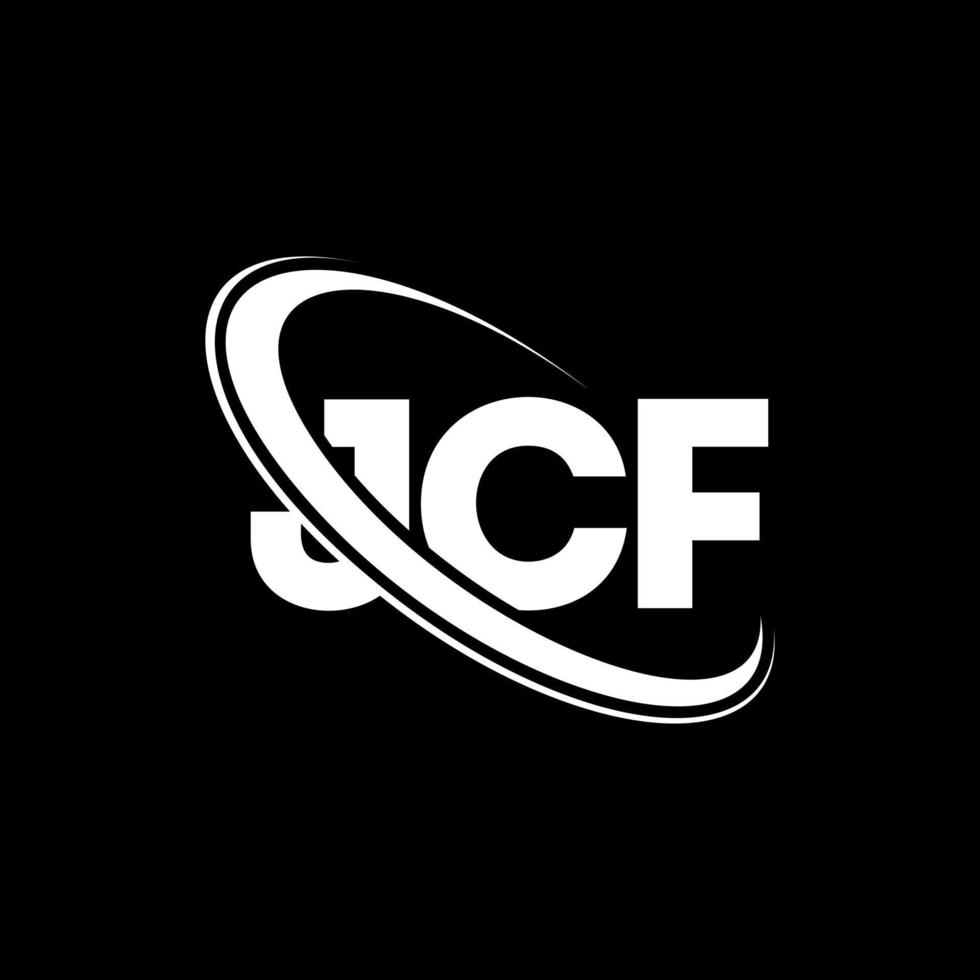 jcf logotyp. jcf brev. jcf brev logotyp design. initialer jcf logotyp länkad med cirkel och versaler monogram logotyp. jcf typografi för teknik, företag och fastighetsmärke. vektor