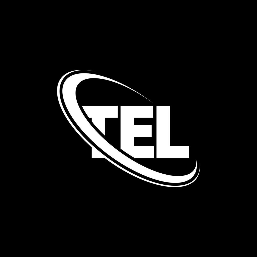 Tel-Logo. tel brief. Logo-Design mit Tel-Buchstaben. Initialen-Tel-Logo, verbunden mit Kreis und Monogramm-Logo in Großbuchstaben. telefontypografie für technologie-, geschäfts- und immobilienmarke. vektor