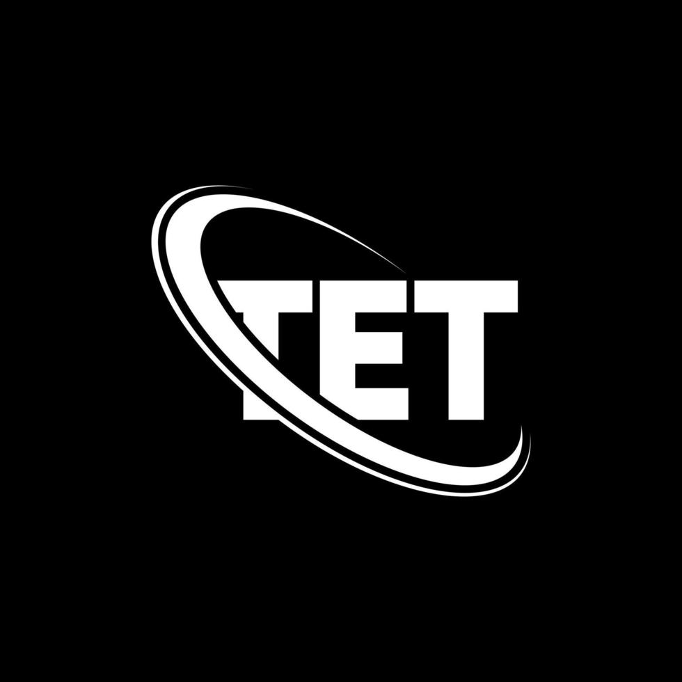 tet-Logo. tet Brief. tet-Brief-Logo-Design. Initialen Tet-Logo verbunden mit Kreis und Monogramm-Logo in Großbuchstaben. tet Typografie für Technologie-, Geschäfts- und Immobilienmarke. vektor