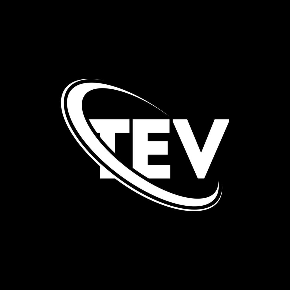 tev logotyp. tev brev. tev brev logotyp design. initialer tev logotyp länkad med cirkel och versaler monogram logotyp. tev-typografi för teknik-, affärs- och fastighetsmärke. vektor