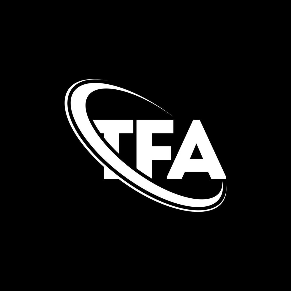 tfa logotyp. tfa brev. tfa brev logotyp design. initialer tfa logotyp länkad med cirkel och versaler monogram logotyp. tfa typografi för teknik, företag och fastighetsmärke. vektor