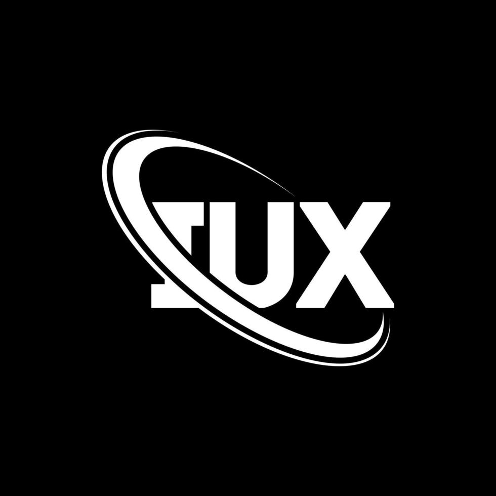 iux-Logo. iux-Brief. iux-Brief-Logo-Design. iux-Logo mit Initialen, verbunden mit einem Kreis und einem Monogramm-Logo in Großbuchstaben. iux-typografie für technologie-, geschäfts- und immobilienmarke. vektor