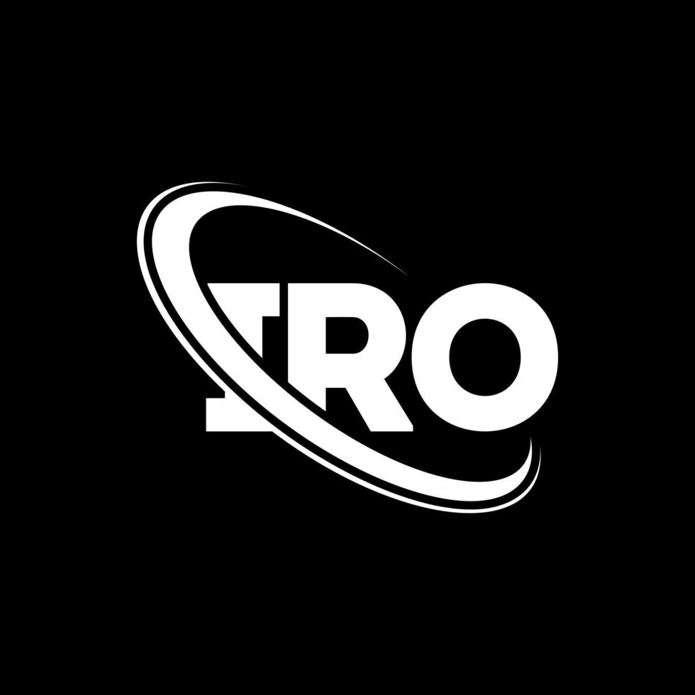 iro logotyp. iro brev. iro brev logotyp design. initialer iro logotyp länkad med cirkel och versaler monogram logotyp. iro typografi för teknik, företag och fastighetsmärke. vektor