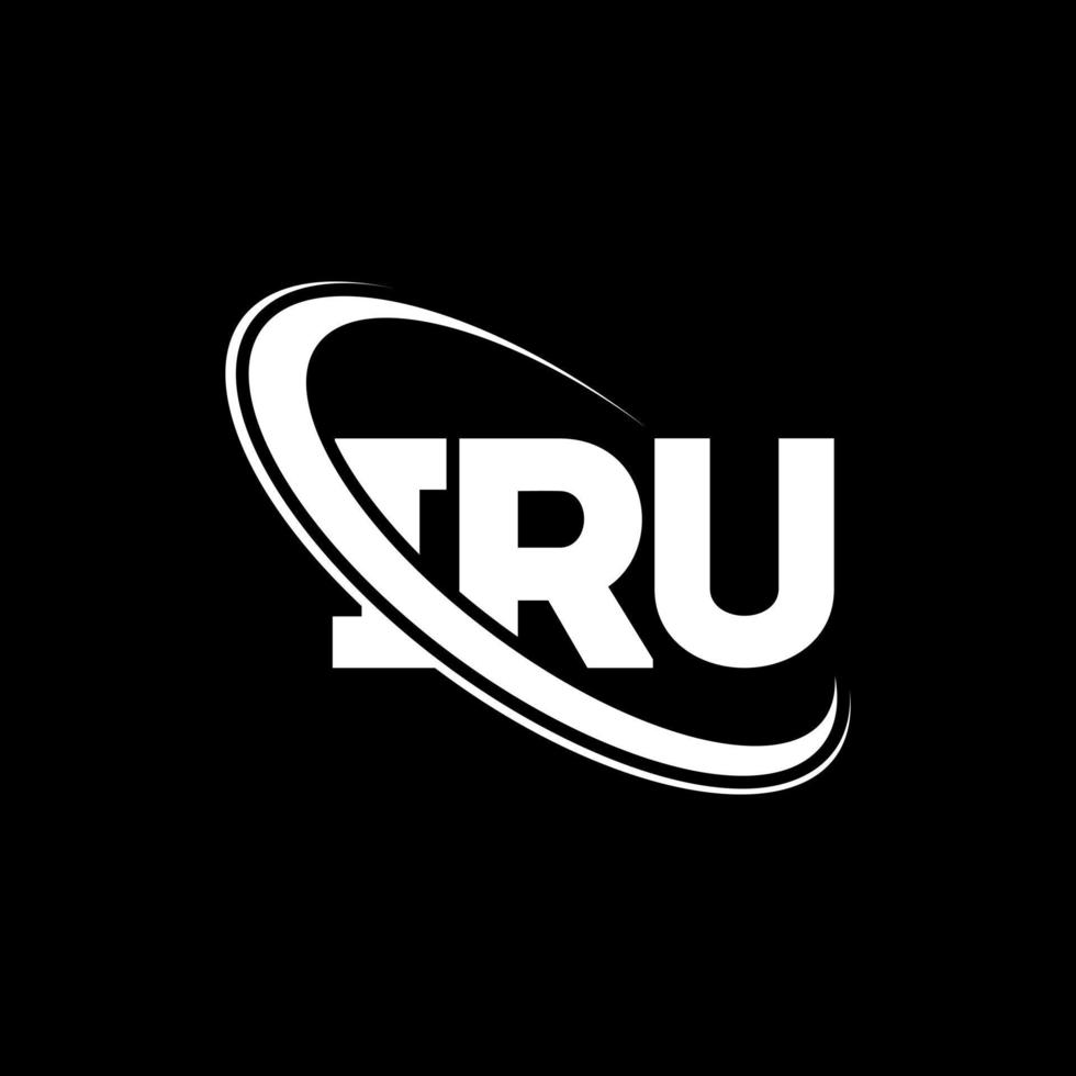 iru-Logo. iru-Brief. iru-Brief-Logo-Design. Initialen iru-Logo verbunden mit Kreis und Monogramm-Logo in Großbuchstaben. iru-typografie für technologie-, geschäfts- und immobilienmarke. vektor