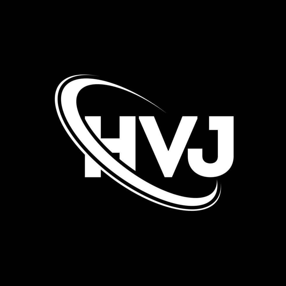 hvj logotyp. hvj brev. hvj bokstavslogotypdesign. initialer hvj logotyp länkad med cirkel och versaler monogram logotyp. hvj typografi för teknik, företag och fastighetsmärke. vektor