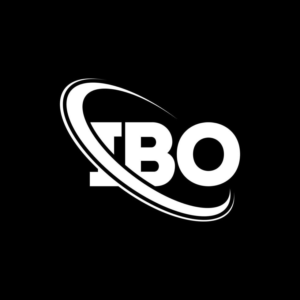 ibo logotyp. ibo brev. ibo letter logotyp design. initialer ibo logotyp länkad med cirkel och versaler monogram logotyp. ibo-typografi för teknik-, affärs- och fastighetsmärke. vektor