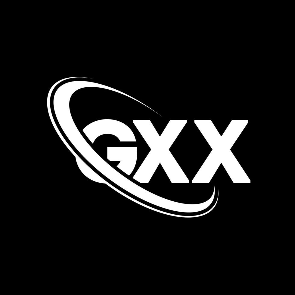 gxx-Logo. gxx Brief. gxx-Buchstaben-Logo-Design. gxx-Logo der Initialen, verbunden mit einem Kreis und einem Monogramm-Logo in Großbuchstaben. gxx-typografie für technologie-, geschäfts- und immobilienmarke. vektor