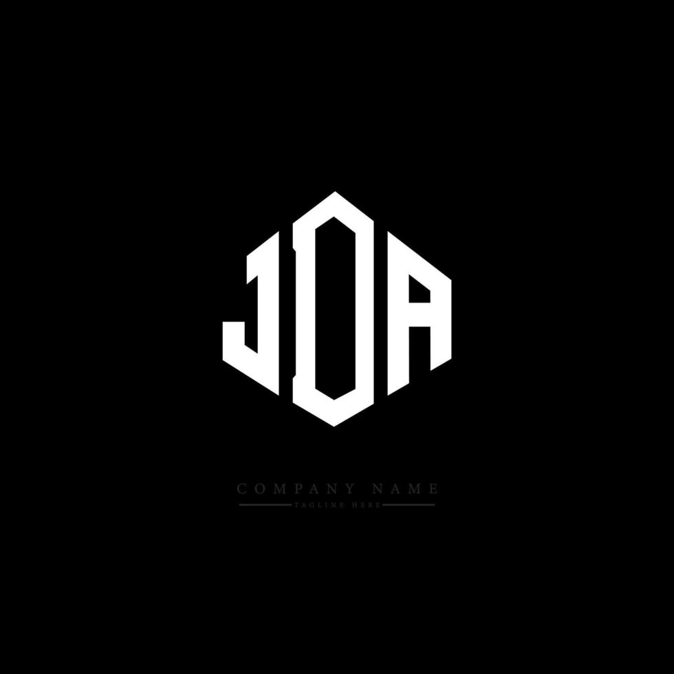 JDA-Brief-Logo-Design mit Polygonform. JDA-Polygon- und Würfelform-Logo-Design. jda Sechseck-Vektor-Logo-Vorlage in weißen und schwarzen Farben. jda-monogramm, geschäfts- und immobilienlogo. vektor