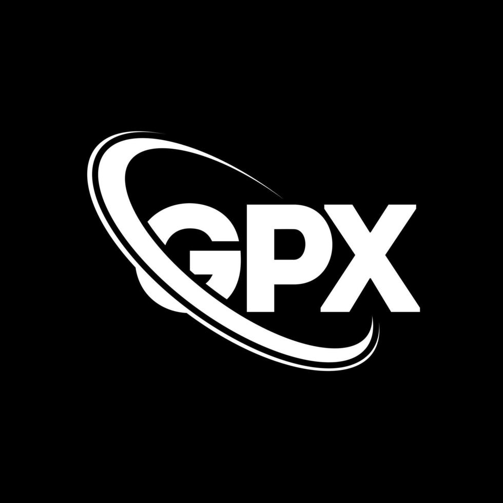 gpx logotyp. gpx brev. gpx-bokstavslogotypdesign. initialer gpx logotyp länkad med cirkel och versaler monogram logotyp. gpx-typografi för teknik-, affärs- och fastighetsmärke. vektor