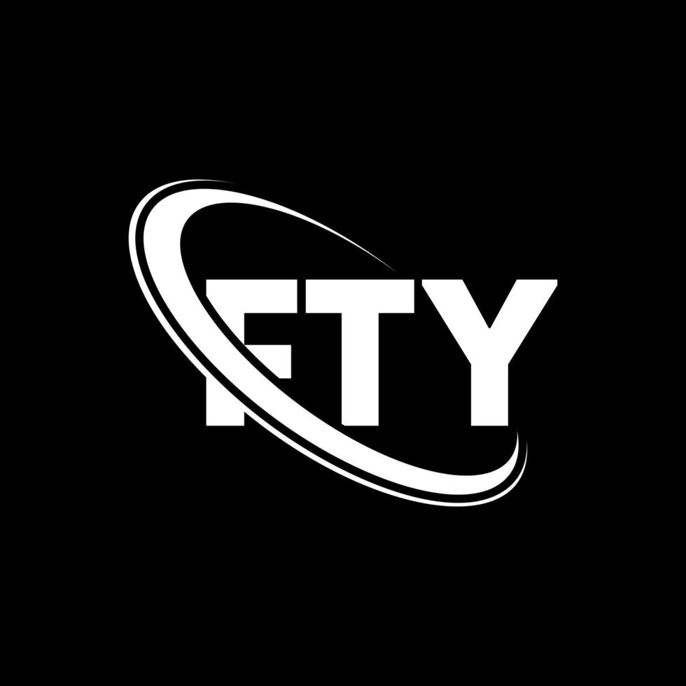 fty-Logo. fünfzig Brief. Logo-Design mit fünf Buchstaben. Initialen fty-Logo verbunden mit Kreis und Monogramm-Logo in Großbuchstaben. fty typografie für technologie-, geschäfts- und immobilienmarke. vektor