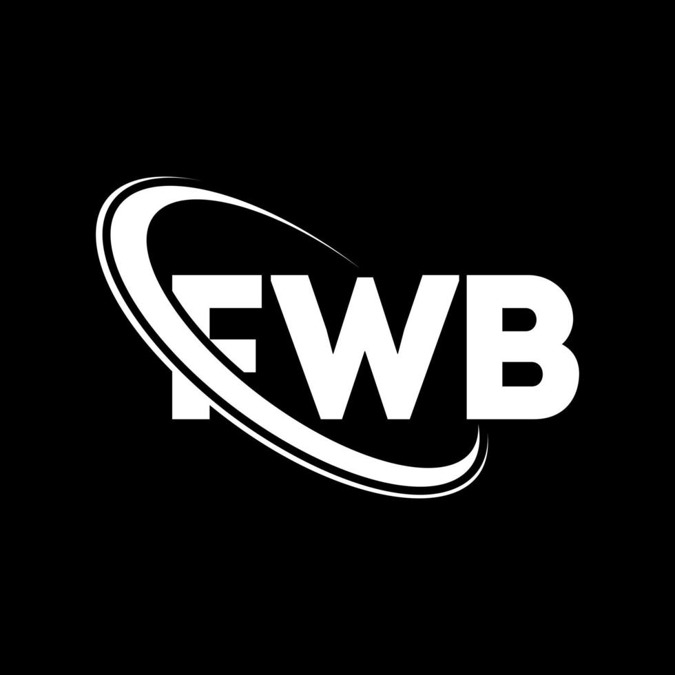 fwb logotyp. fwb brev. fwb brev logotyp design. initialer fwb logotyp länkad med cirkel och versaler monogram logotyp. fwb typografi för teknik, företag och fastighetsmärke. vektor