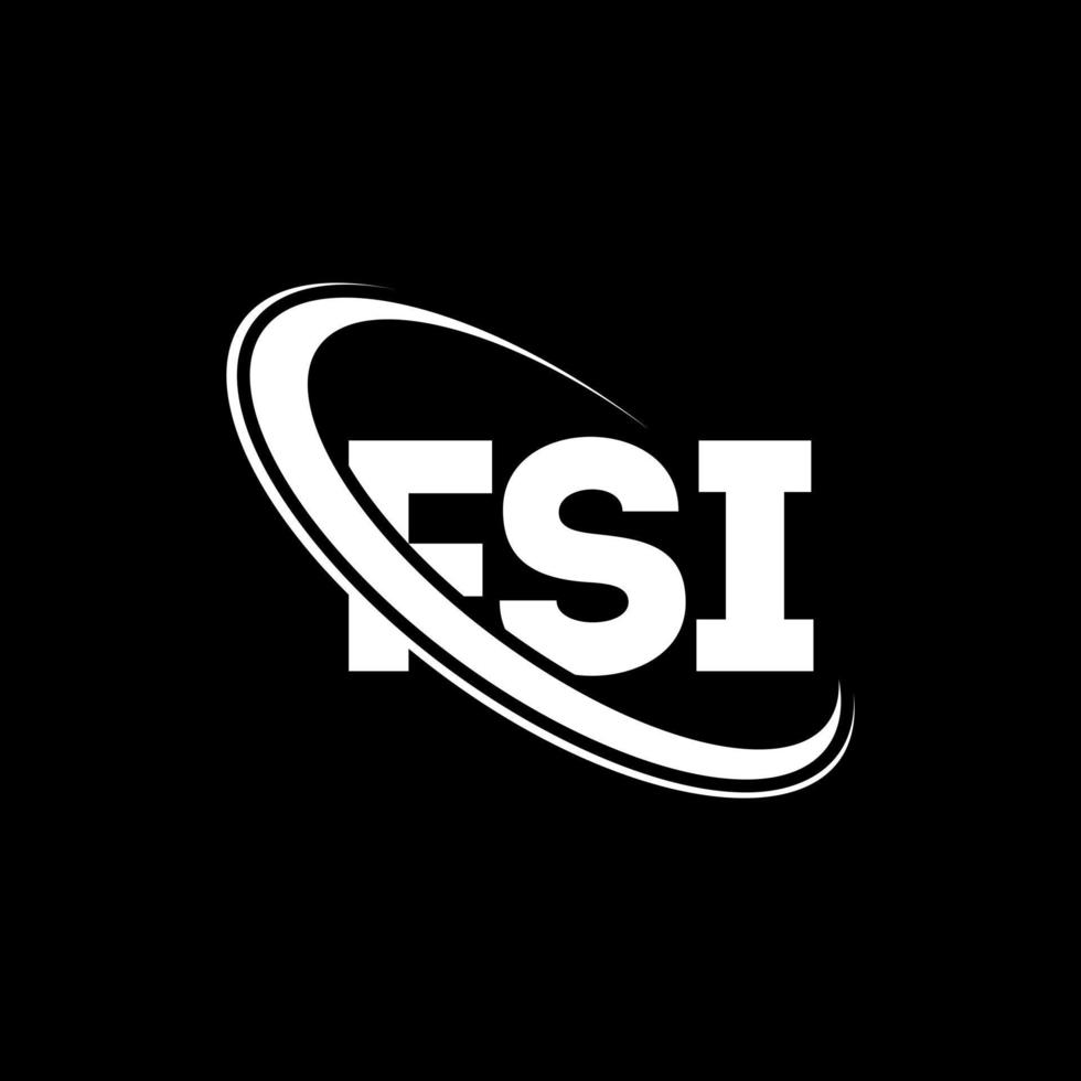 fsi logotyp. fsi brev. fsi brev logotyp design. initialer fsi logotyp länkad med cirkel och versaler monogram logotyp. fsi typografi för teknik, företag och fastighetsmärke. vektor