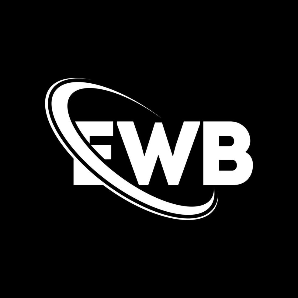 ewb logotyp. ewb brev. ewb brev logotyp design. initialer ewb logotyp länkad med cirkel och versaler monogram logotyp. ewb typografi för teknik, företag och fastighetsmärke. vektor