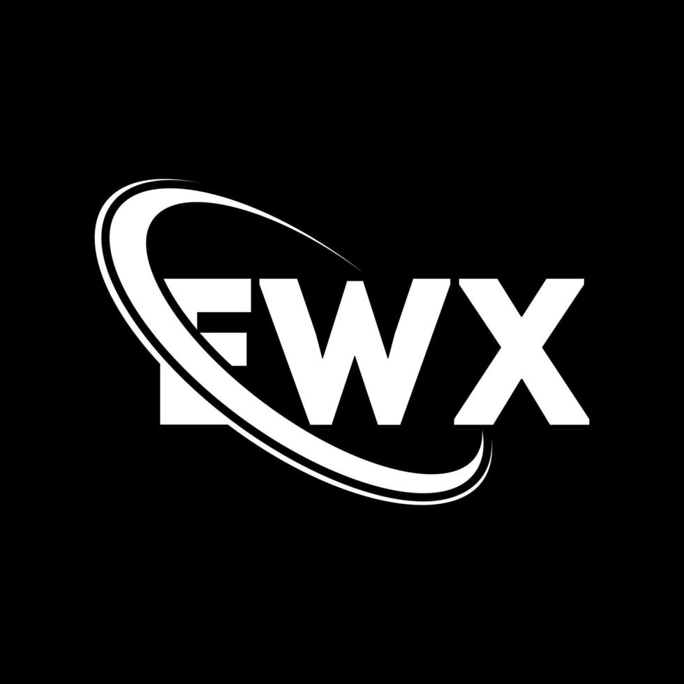 ewx-Logo. ewx Brief. ewx-Buchstaben-Logo-Design. Initialen ewx-Logo verbunden mit Kreis und Monogramm-Logo in Großbuchstaben. ewx-Typografie für Technologie-, Business- und Immobilienmarke. vektor