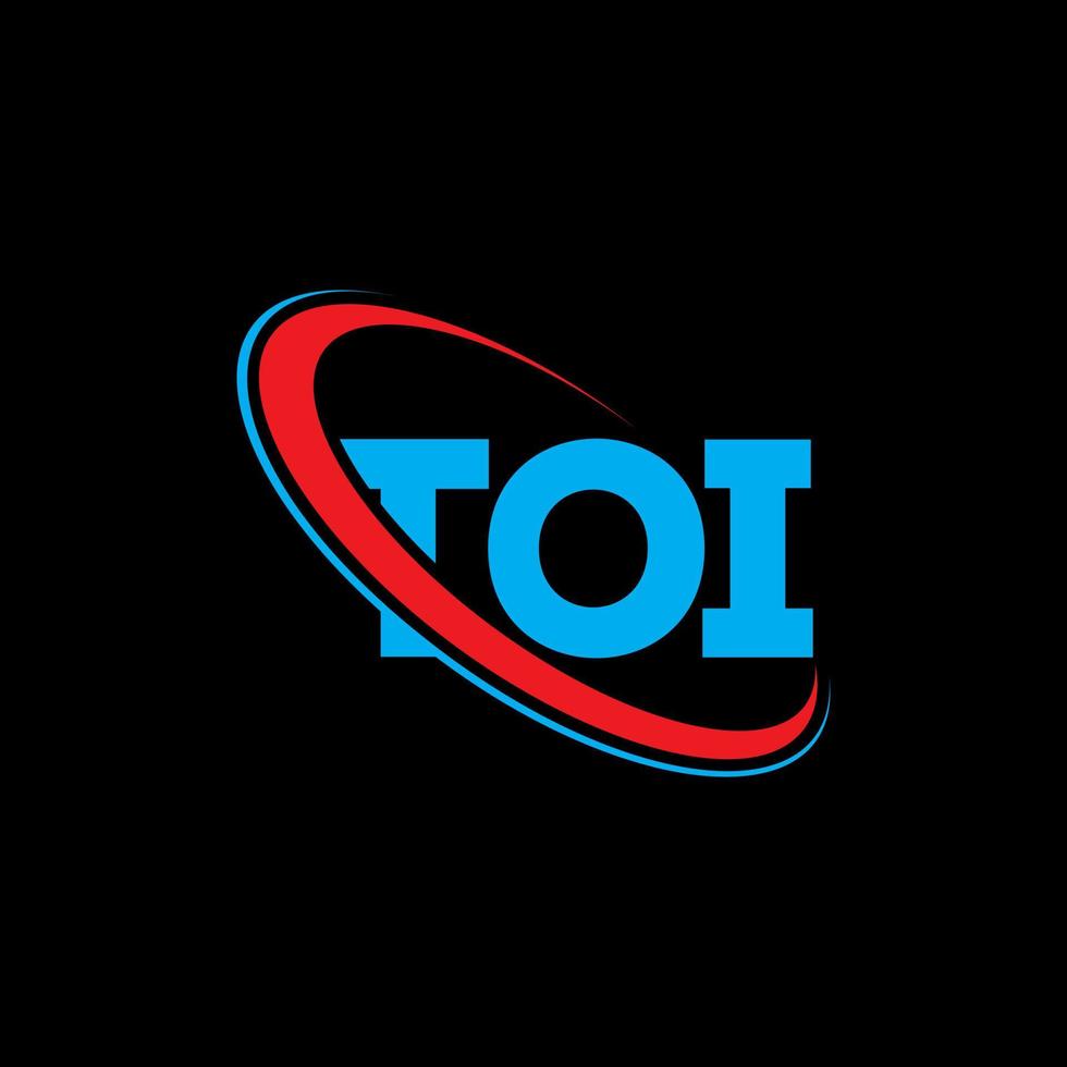 toi-Logo. bis Brief. toi-Brief-Logo-Design. Initialen toi-Logo verbunden mit Kreis und Monogramm-Logo in Großbuchstaben. toi typografie für technologie-, geschäfts- und immobilienmarke. vektor
