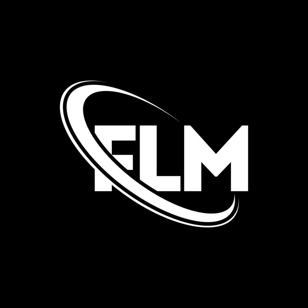 flm logotyp. flm brev. flm brev logotyp design. initialer flm logotyp länkad med cirkel och versaler monogram logotyp. flm typografi för teknik, företag och fastighetsmärke. vektor