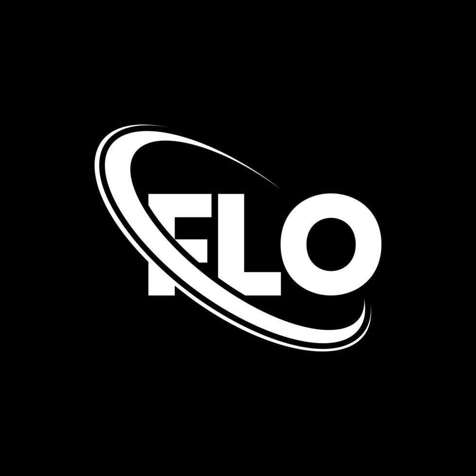 Flo-Logo. Flo-Brief. Flo-Brief-Logo-Design. Flo-Logo mit Initialen, verbunden mit Kreis und Monogramm-Logo in Großbuchstaben. Flo-Typografie für Technologie-, Geschäfts- und Immobilienmarke. vektor