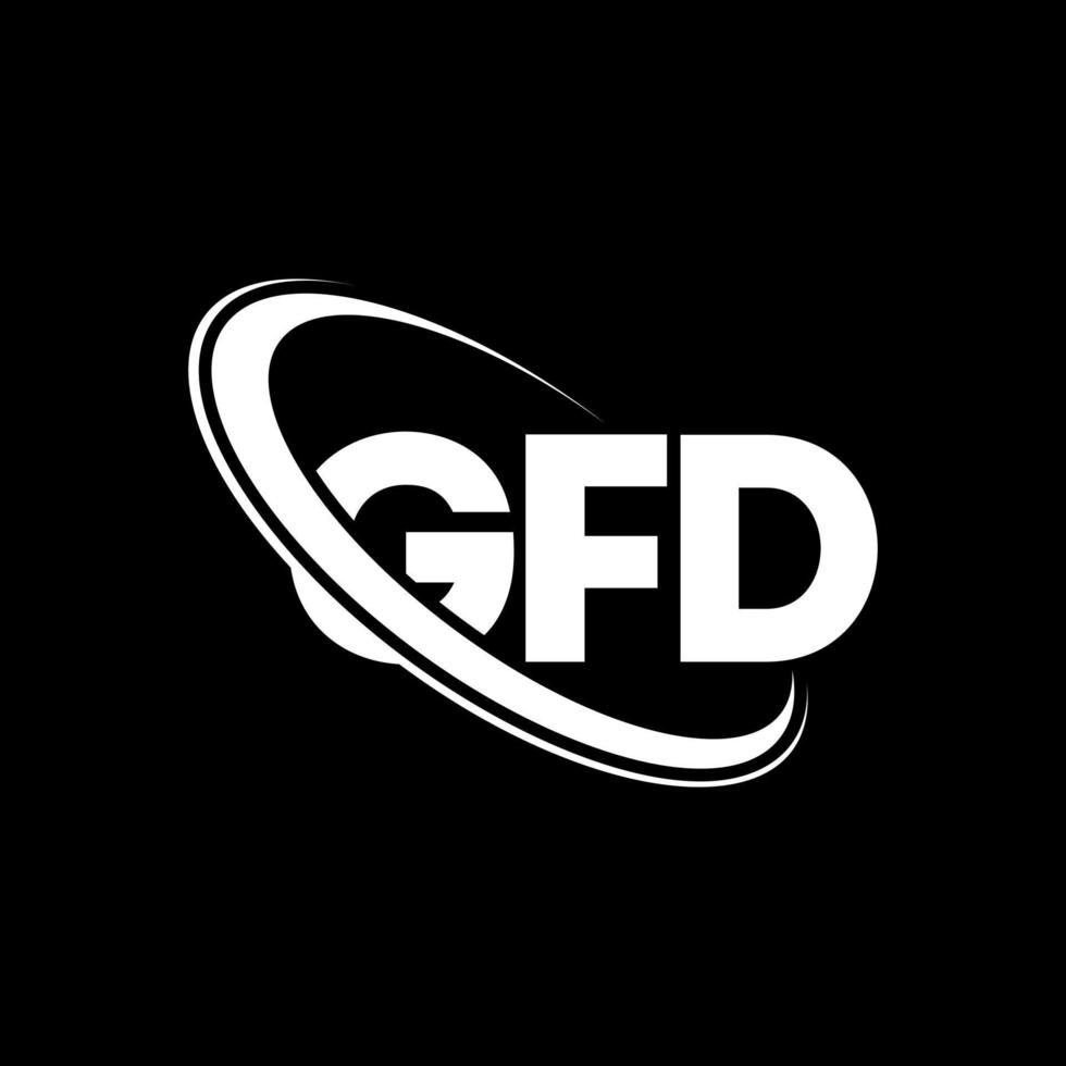 gfd logotyp. gfd brev. gfd brev logotyp design. initialer gfd logotyp länkad med cirkel och versaler monogram logotyp. gfd-typografi för teknik-, affärs- och fastighetsvarumärke. vektor